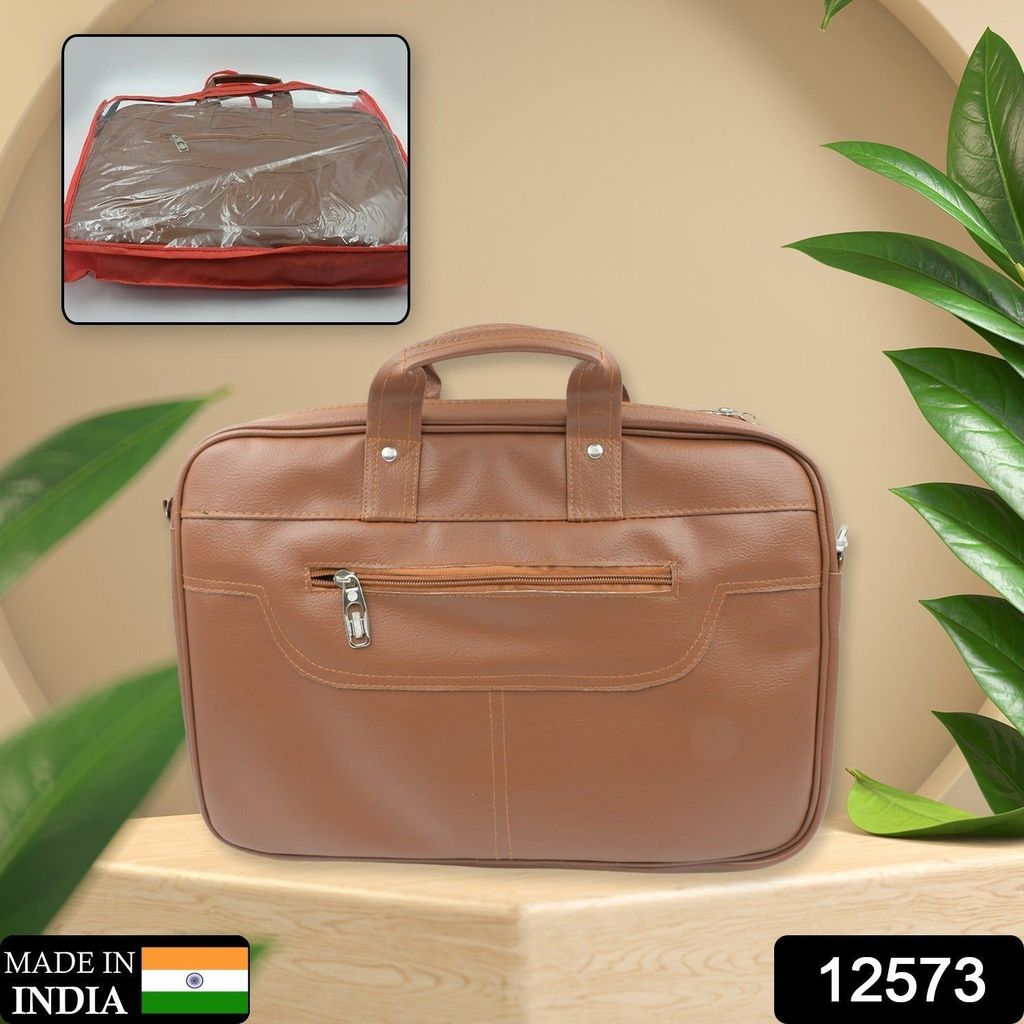 Multipurpose Bag, Shoulder Side Bag Office Laptop Faux Leather Executive Formal Laptop & MacBook Messenger / Office / Travel / Business / Shoulder / Hand / Sling Bag for Men Women with Multiple compartments view 2