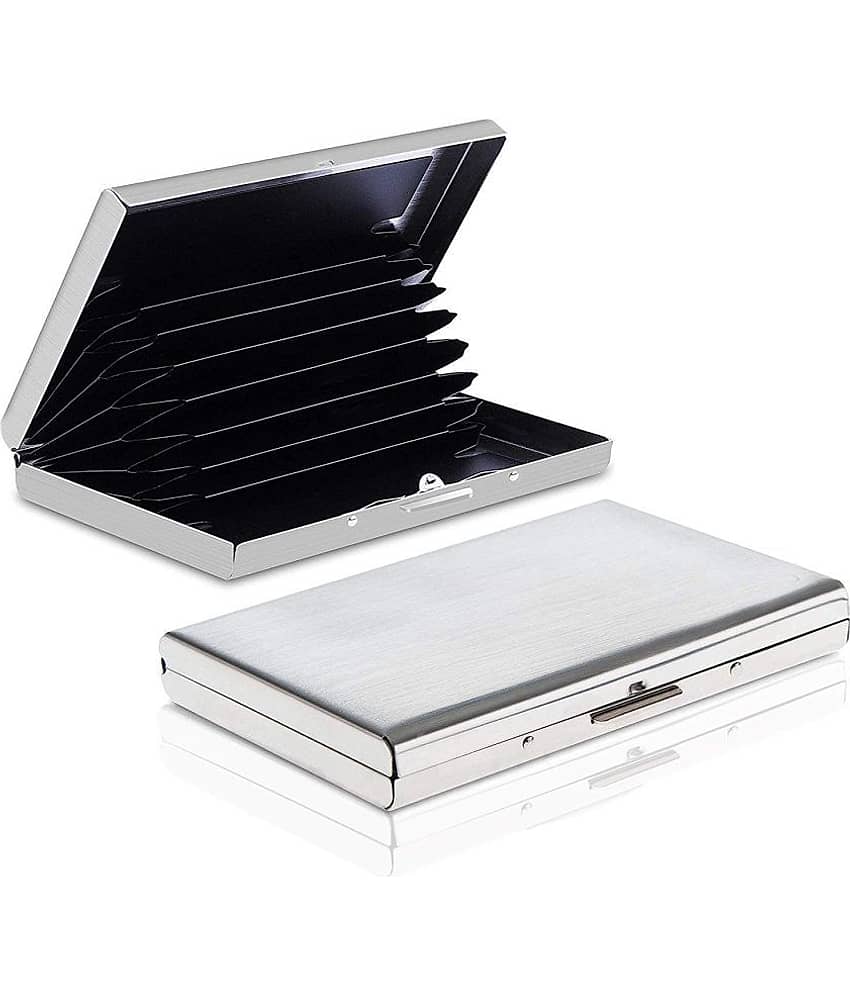 STYLE SHOES 6 Slots Steel RFID Blocking Metal Credit Card Holder Wallet for Men & Boys (9.5cm x 6.7cm x 1.5cm ,Silver) view 2