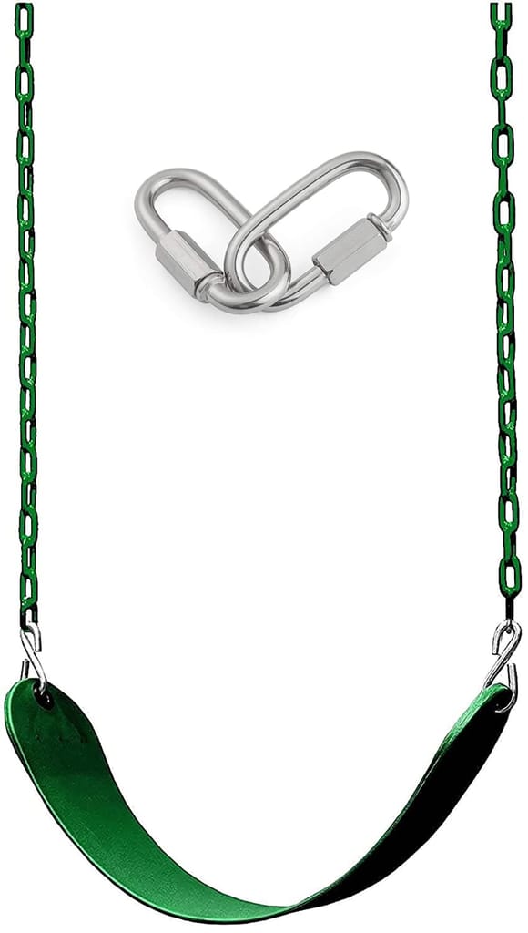 REZNOR High Back Full Swings Seats & Bucket Swing Heavy Duty with 1.5 Meter Chain,Playground Swing Set Accessories Replacement, 4 Oval Shape Stainless Steel Screw Link Snap Hooks for Kids, Adults view 2