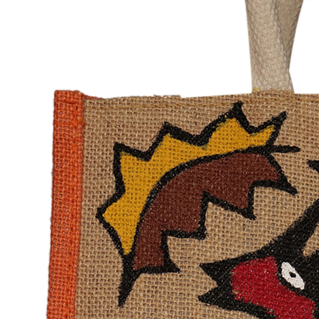 Jharcraft Jute Bag with Sohrai painting (BG00694) view 2