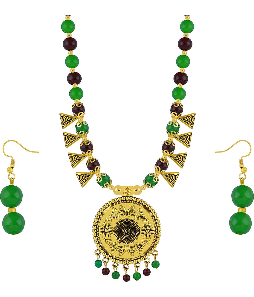 ShreejiHuf Alloy Multi Color Traditional Necklaces Set Long Haram view 2