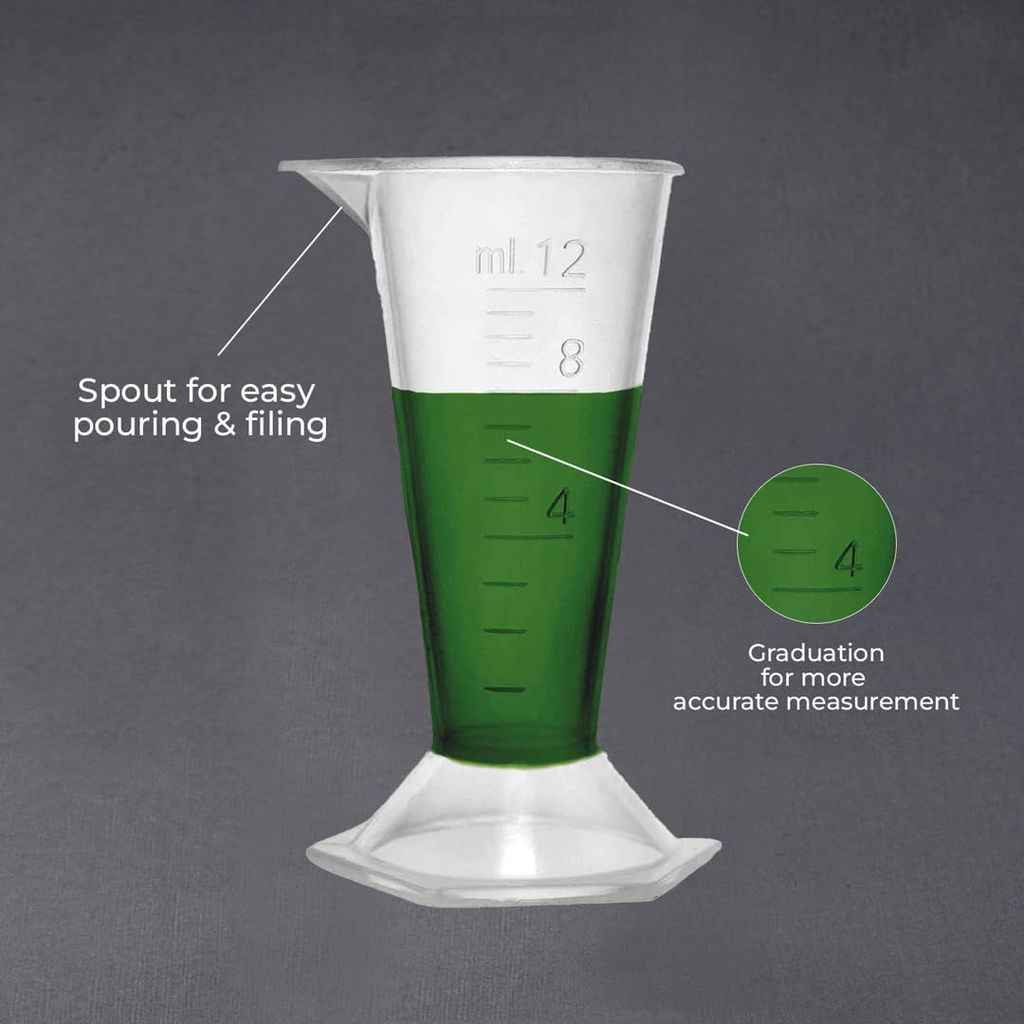 TRUEKIT Transparent Plastic Measuring Beaker Cup Conical Measure with Graduation Marks (Pack of 4) view 2