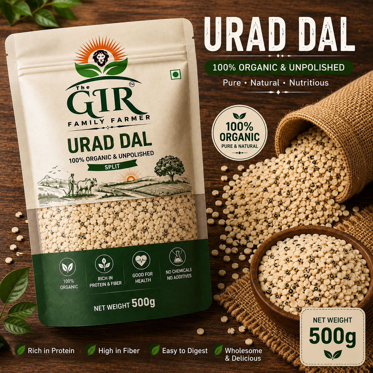 Organic Urad Dal - Premium Quality and Organic Freshness for Sale view 2