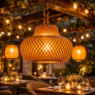 WEEBIZ Jullian9 Wall Lights, Ceiling Lights, Hanging Lights (Pendant Lights), Wall Lights Lamp Shade (Bamboo) view 2