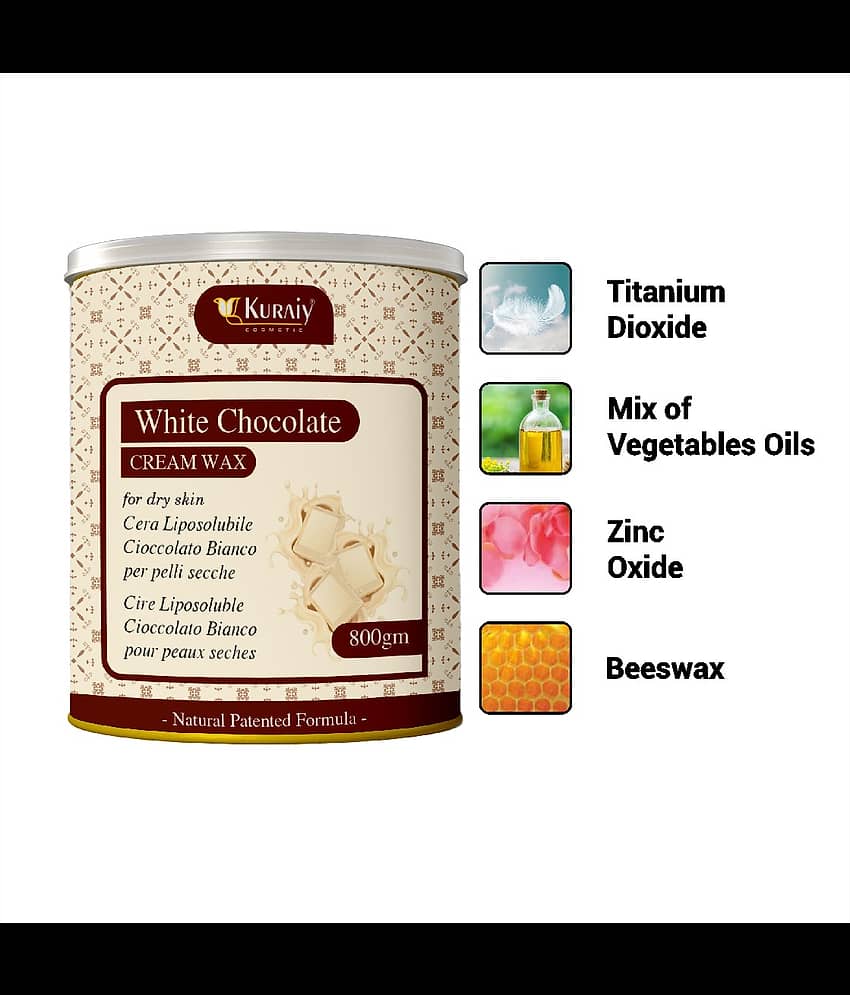 KURAIY White Chocolate Wax for Hair Removal - 800gm White chocolate extracts(Pack of 2) view 2