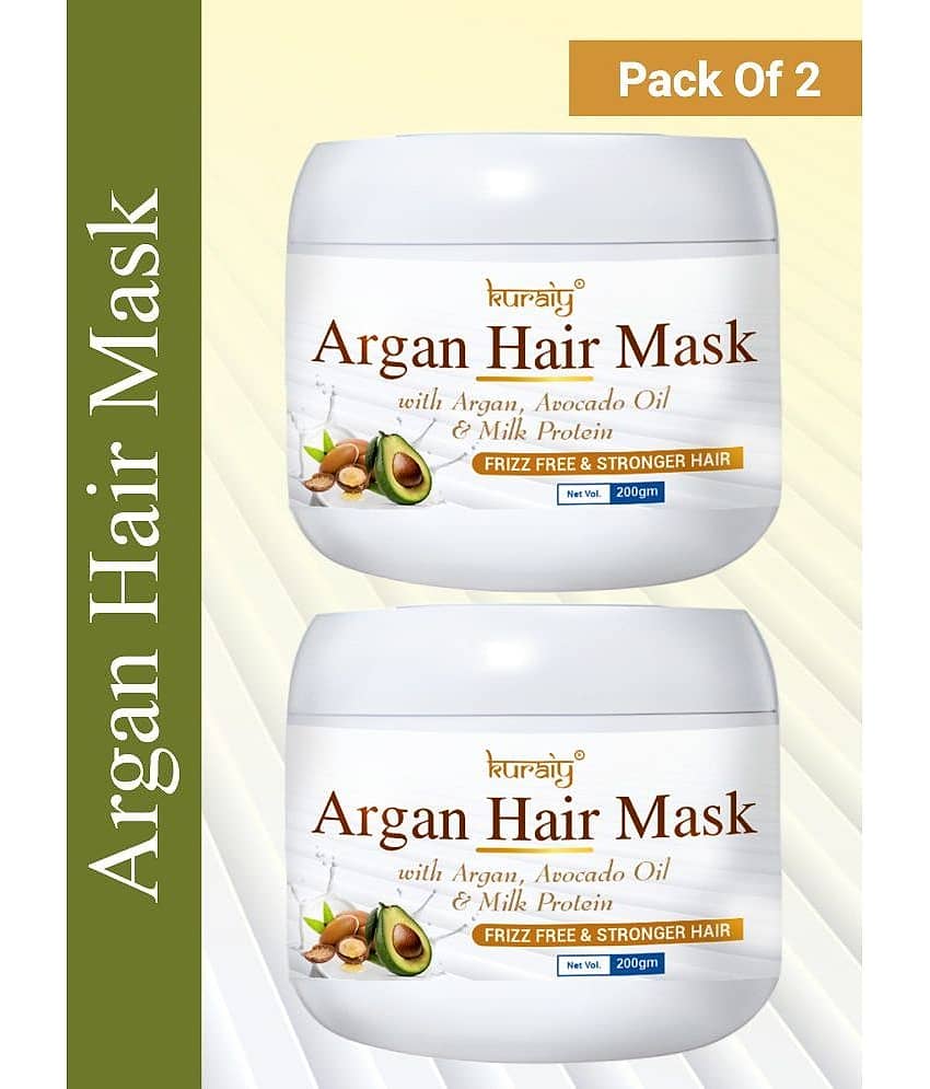 KURAIY Argan Hair Mask With Argan, And Milk Protein For Frizz Hair And Stronger Hair 200g Pack Of 2 view 2
