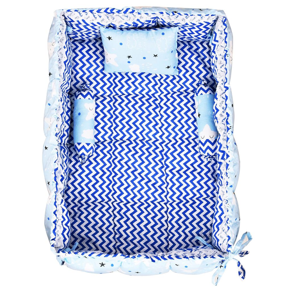 LOREM 3 Pillows & Square Shape Cotton Baby Bed for 0-1 Year BB16-18 view 2