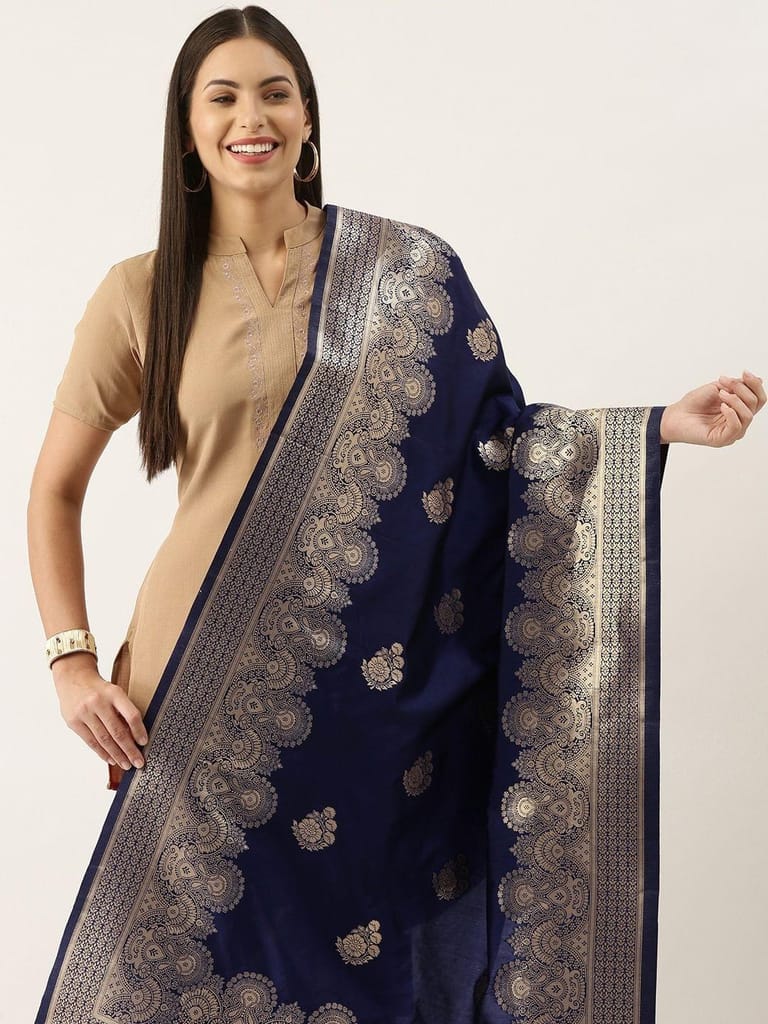Women's Fancy Woven Banarasi Silk Dupatta view 2
