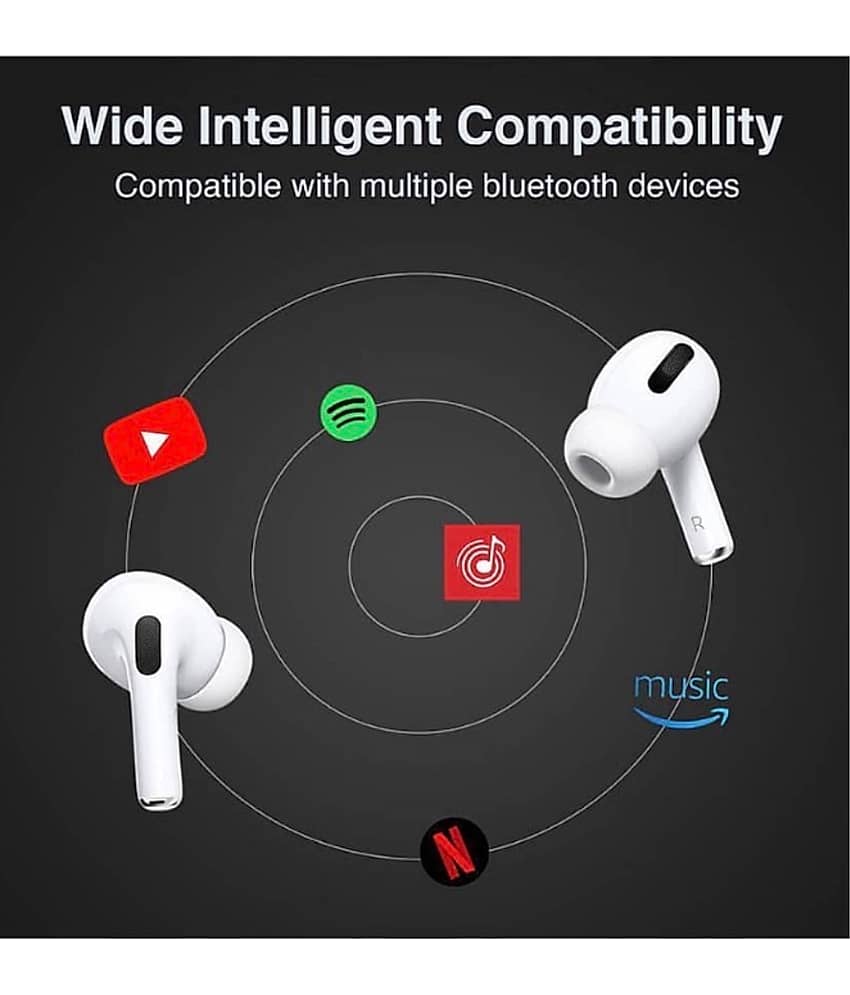 UBON J18 SCREEN TUCH BUDS Bluetooth True Wireless (TWS) On Ear 60 Hours Playback Active Noise cancellation IPX4(Splash & Sweat Proof) White view 2