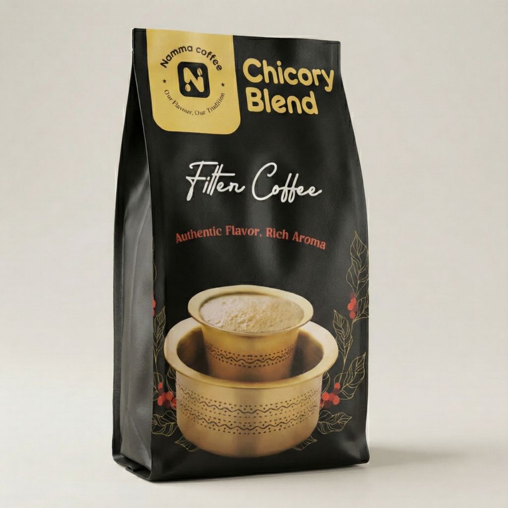 Namma Coffee - Chicory Blend Filter Coffee Powder - 70% Coffee, 30% Chicory | Authentic South Indian Filter Coffee | Freshly Roasted, Strong And Aromatic