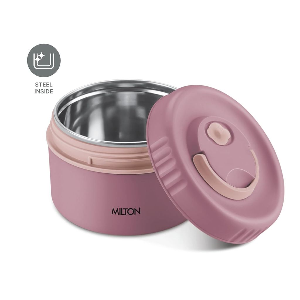 MILTON Snack Box Big I Inner Steel, PU Insulated 510 ml I Leak Proof with Air Vent I Lunch Box for Office Use view 2