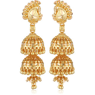 Vivastri Beautiful Gold Plated Jhumki Earring for Women and Girls [VIVA2717ERG] view 2