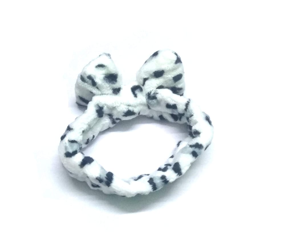 Nawani Facial Spa Makeup Cleansing Cute Bow Velvet Elastic Headband view 2