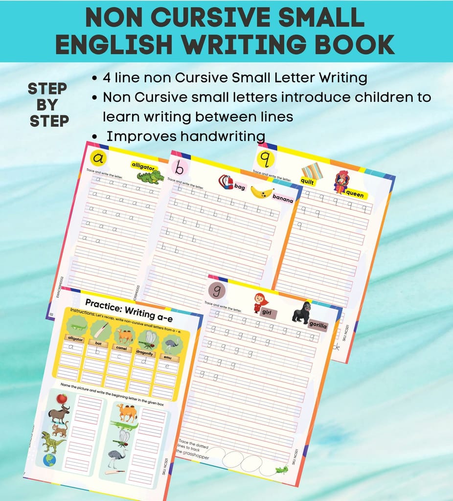 Edsmart English Writing Book Small Letters Alphabets Abc, Four Line Books For Kids Writing - Handwriting Improvement Books Alphabets For Kids Learningwriting Practice For 3+ Year Old [Paperback] [Jan 01, 2021] EDSMART EDU SERVICES PRIVATE LIMITED view 2
