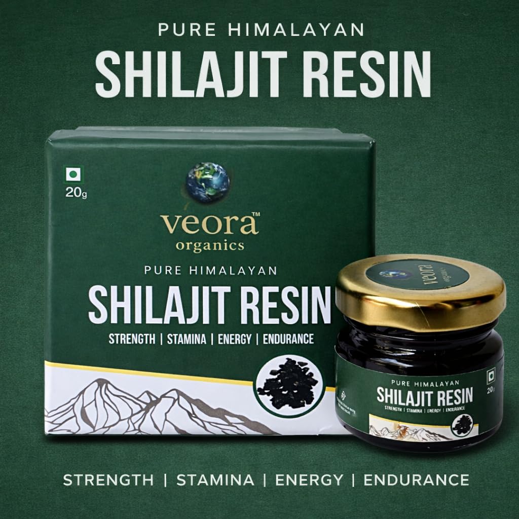Veora Organics Pure Himalayan Shilajit Resin | 75% Fulvic Acid & 85+ Trace Minerals | Natural Energy, Strength & Stamina Support | Lab Tested Shilajit Resin | 20g Each (Pack of 2) view 2