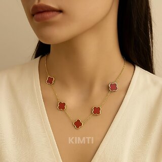 KIMTI Clover Necklce (Brown) view 2
