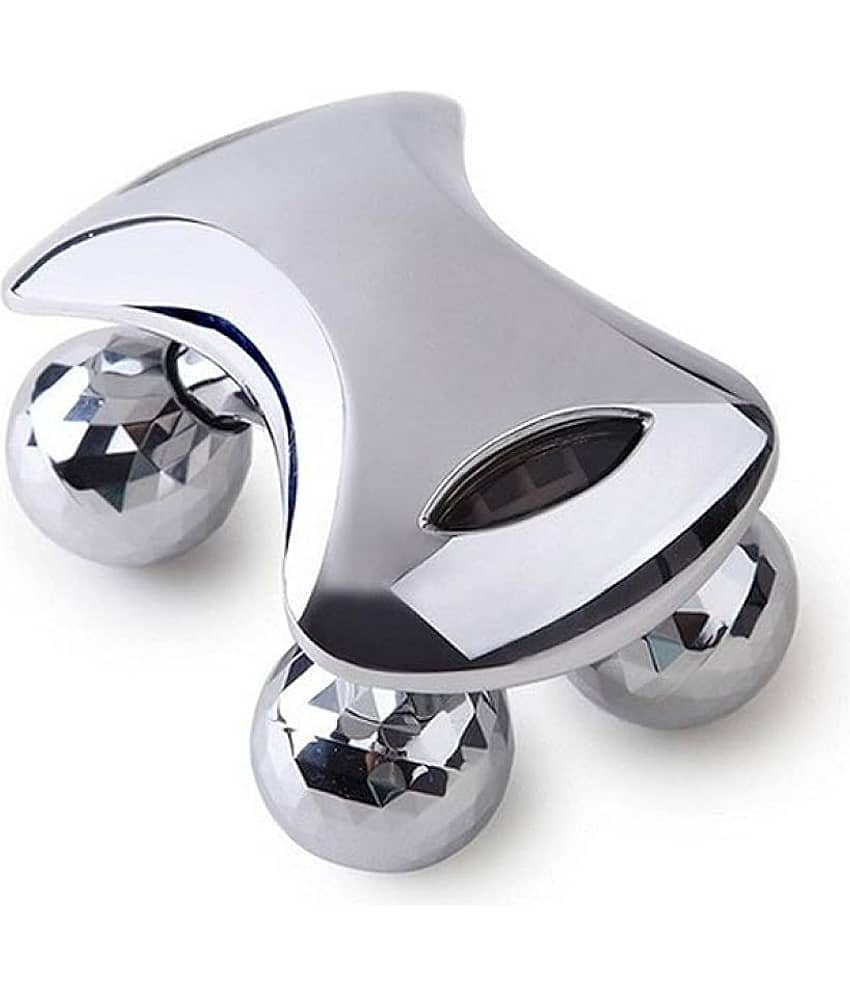 DHSMART 4D Manual Roller Massager 360 Silver Polish Wax Roller Face Body Massager For Skin and Massage 1 no.s view 2