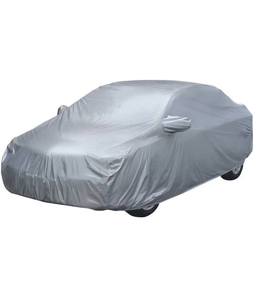 Autoretail Silver Color Dust Proof Car Body Polyster Cover With Mirror Pocket Polyster For Tata Zest view 2