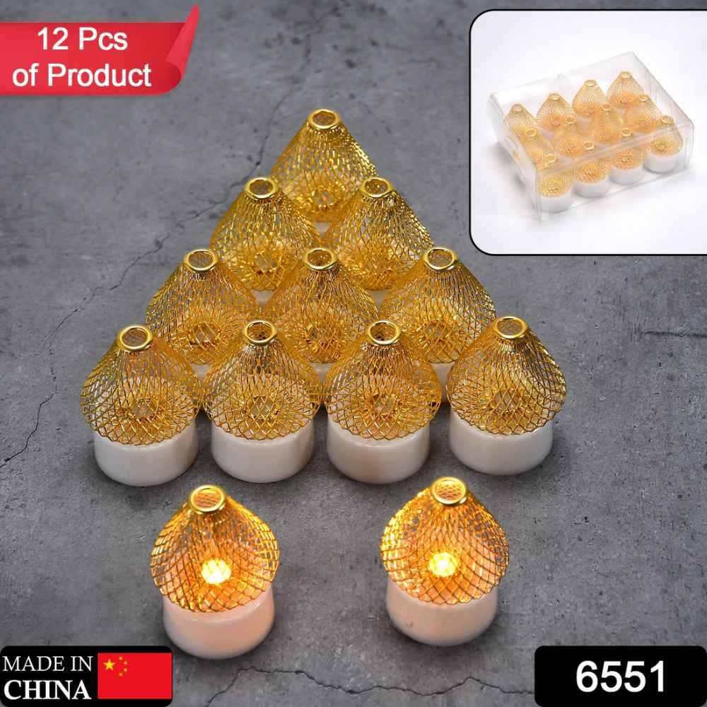 12 Pcs Flameless LED Tea Light Candles for Home & Event Decor, Diwali view 2