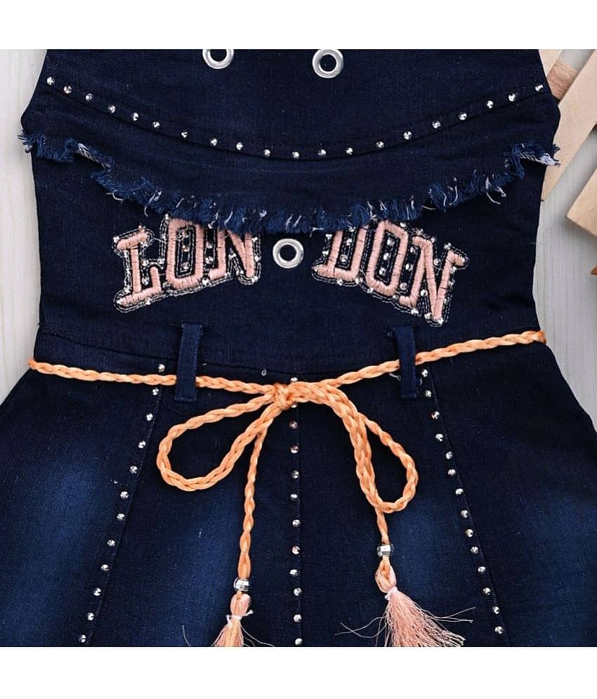 New Collection Denim A-line Dress For Girls ( Pack of 1 , Blue ) view 2