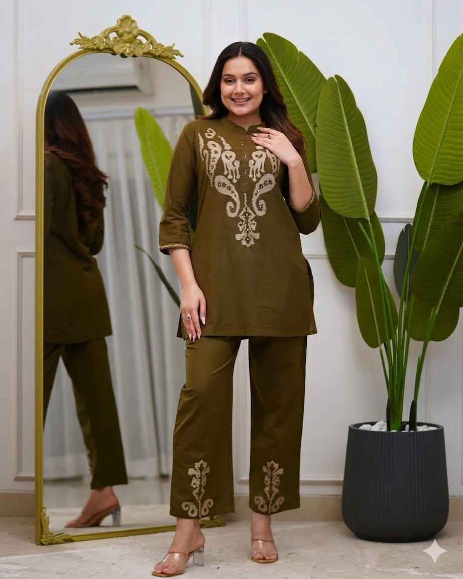 Summer Special Pure Cotton Embroidered Co-ord Set