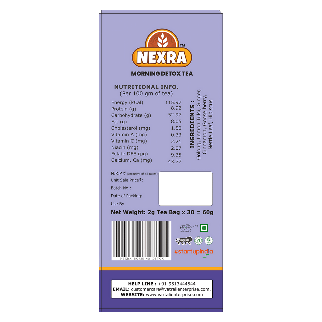 Nexra - Morning Detox Tea - 30 Tea Bags | For Daily Cleansing, Energy Boost, Metabolic Support, 60G view 2