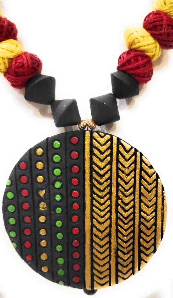 EKAM EK terracotta neckset with earrings for women and girls for festival and wedding for casual and formal wear for saree, suit, skirt and dresses view 2