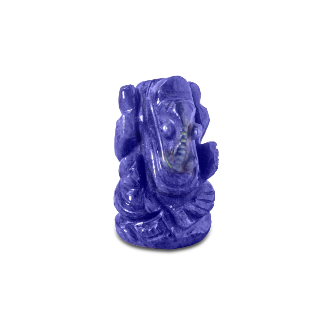 Detailed Carve of Ganesha in Sodalite view 2