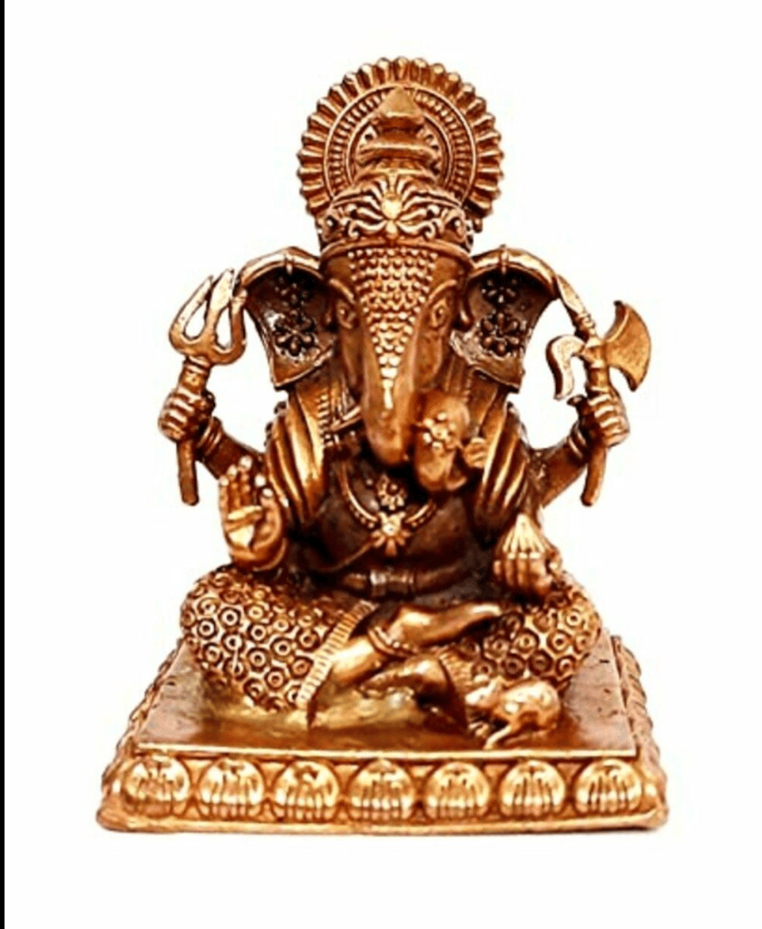 Searchers Paradise Copper Idols of god Ganesh 2.7 inch, 250 Gram, Patina Antique Finish, Pack of 1 Piece