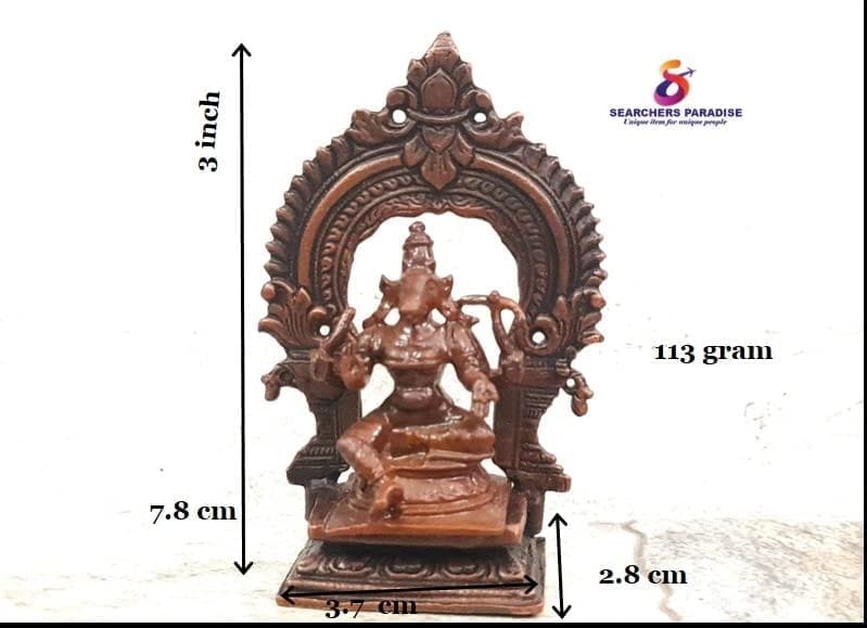 Searchers Paradise - Copper Idols Varahi Idol with Prabhavalli, 3 inches, Copper Handmade 113 Grams, Patina Antique Finish, Pack of 1 Piece view 2