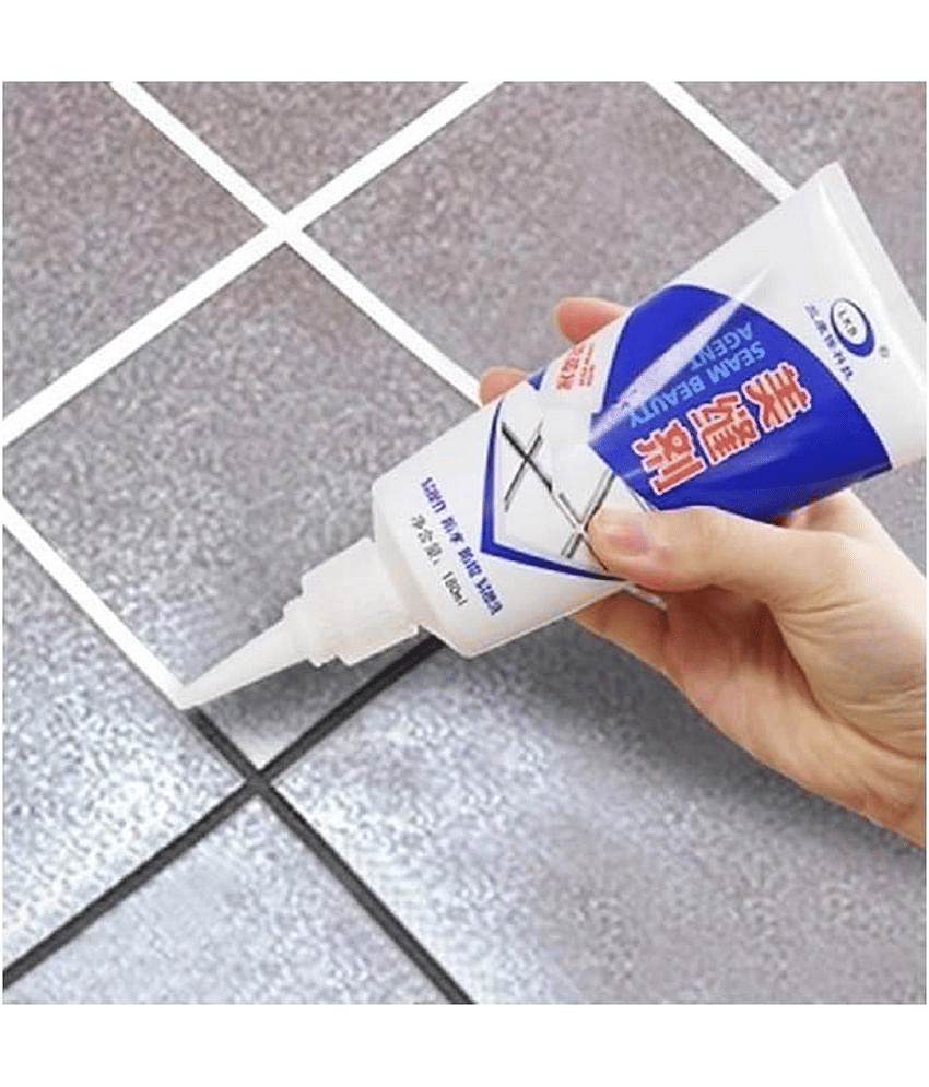 Waterproof Tiles Gap Filler, Waterproof Grout Sealant Agent for Kitchen, Bathroom, Balcony, Terrace (Pack of 1, White Color - 180 ml)