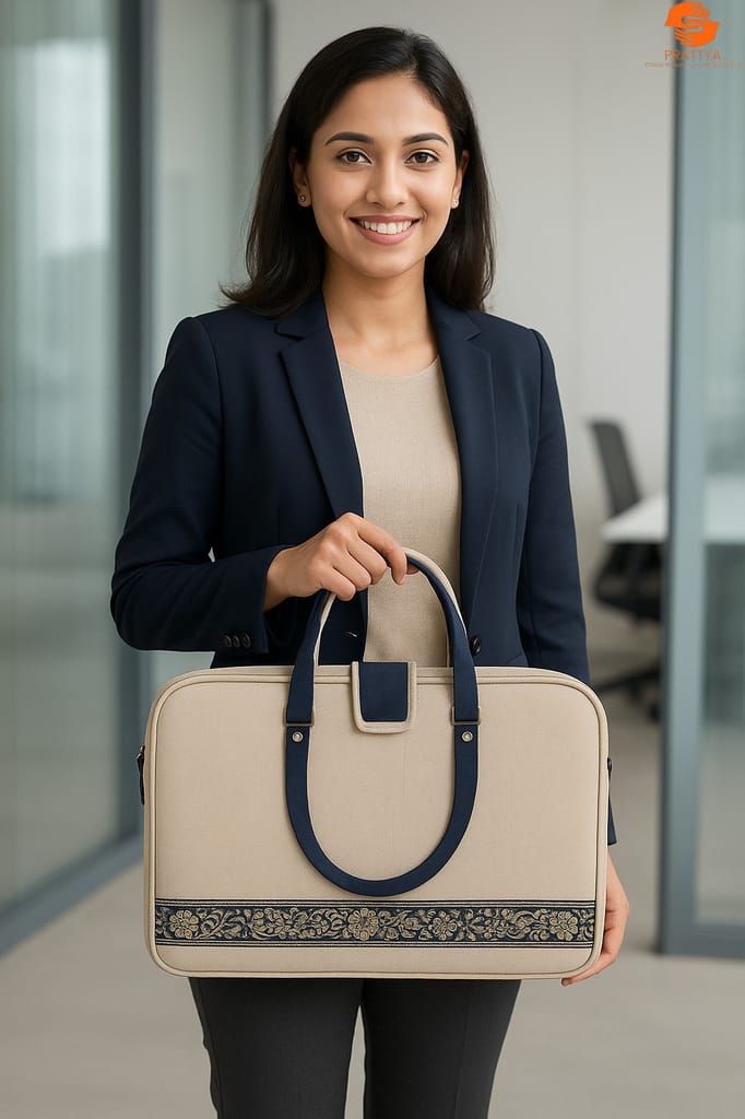 Prattya Jute made Classis Unisex Laptop bag