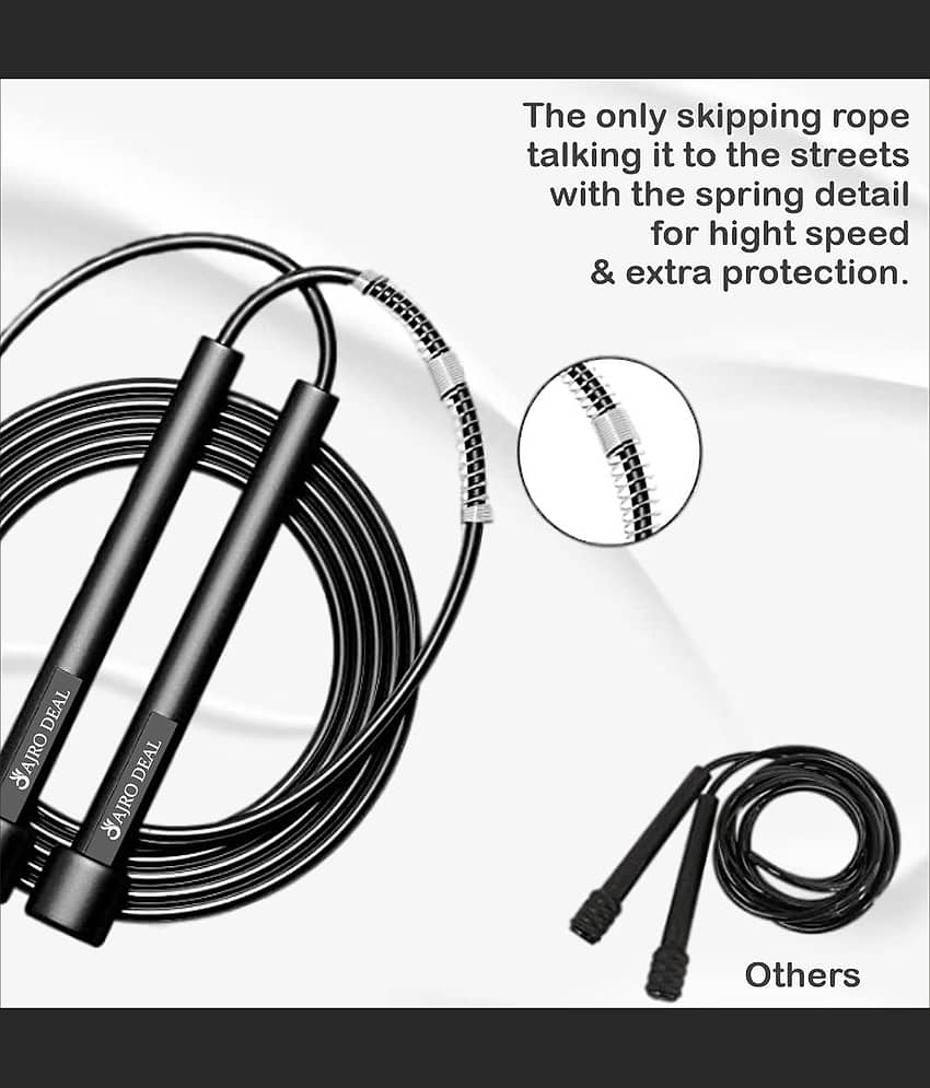 AJRO DEAL Black Skipping Rope ( Pack of 1 ) view 2