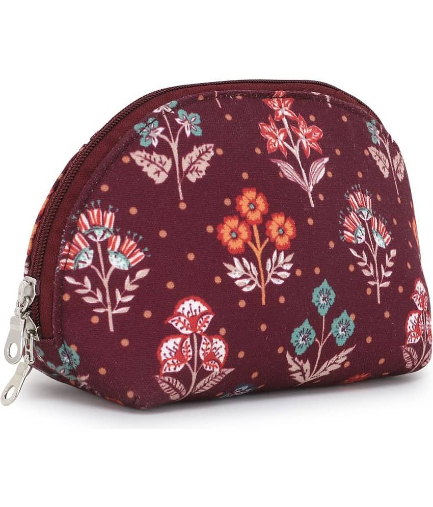 Anekaant Floral Polyester Red Pouch view 2