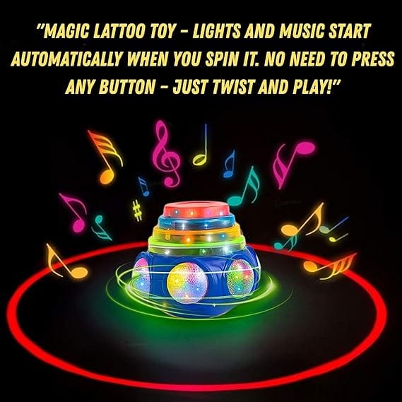 GRAPHENE Spinning Top Gyro Magic Lattoo Toy Flashing Plastic Magic Spinner with LED Lights view 2