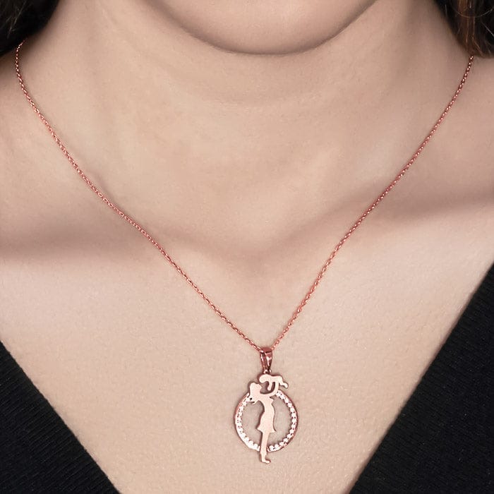 Rose Gold Maternal Love Pendant with Chain view 2