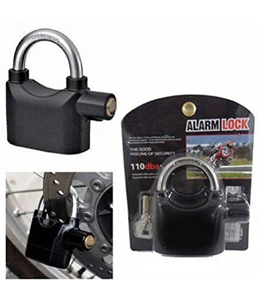 RAMDEV ENTERPRISE Alarm Lock Padlock Anti-Theft Security System Door Motor Bike 110dB with Keys Lock Safety Lock (Black). view 2