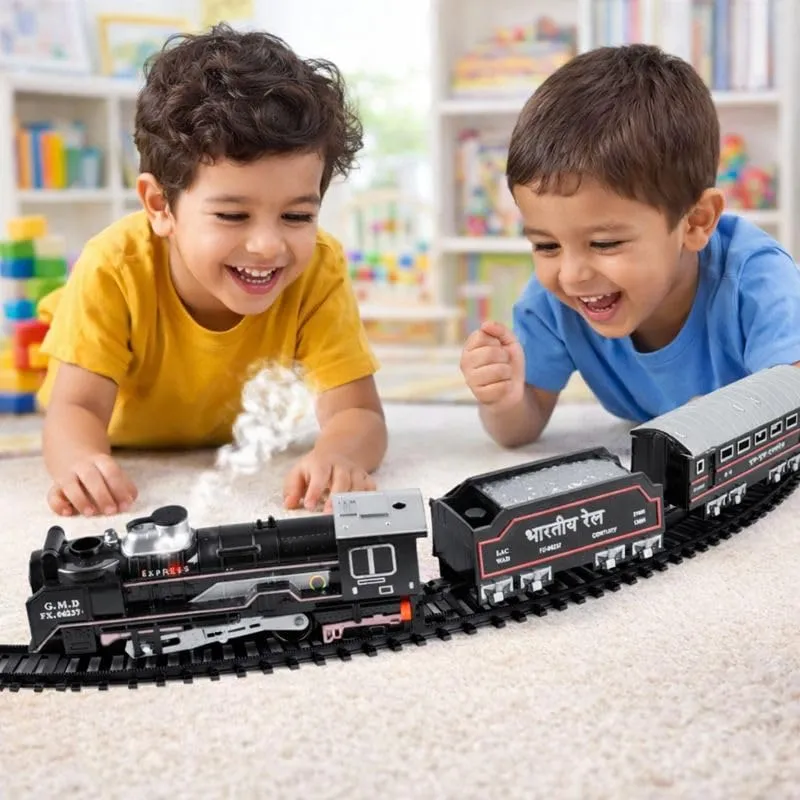 Braintastic Smoke Train Toy Set with Sound and Music (Rail Gaadi 21 pcs) view 2