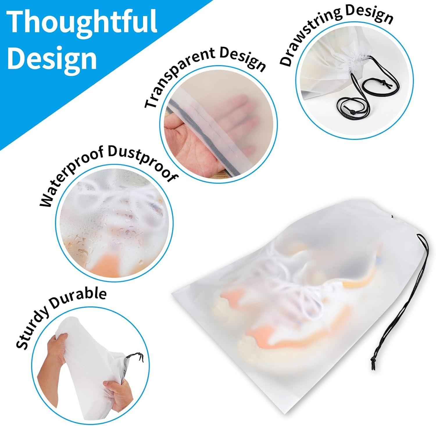 Panchhi Store Shoe Bag for Travel Bag for Travel Transparent Shoe Cover for Storage Waterproof Dustproof Portable Travel Organizers for Men and Women Travel Shoe Bags view 2