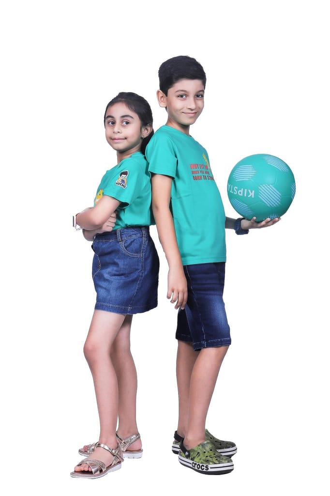 KUCHU Unisex T-Shirt | Why Fit in Print | 6–7 Years | Cotton Modal Fabric | Soft Feel | Breathable | Digitally Printed | Vibrant Colour Teal view 2