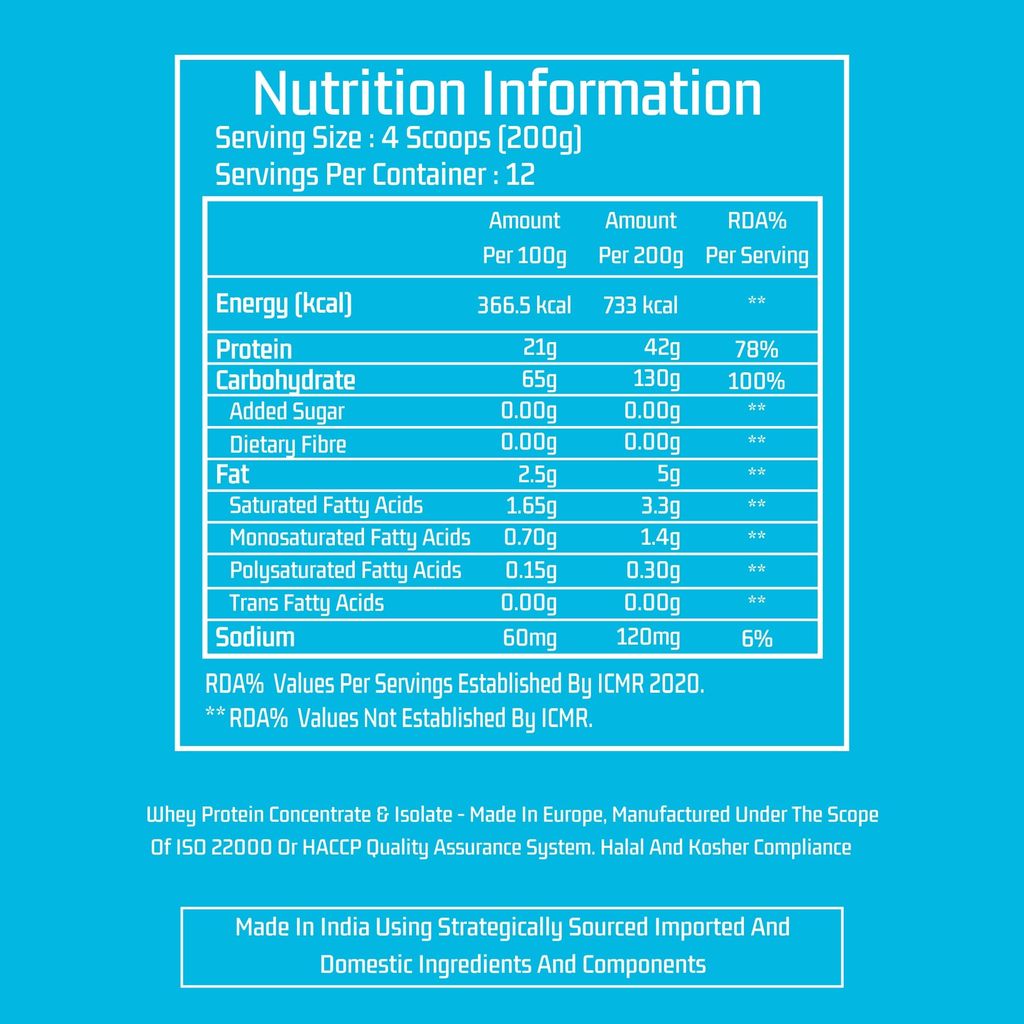 Myfitness Gainer H2O | The Ultimate Weight Gain Formula | 42g Premium Protein | 733 kcal | 2.4 kg view 2