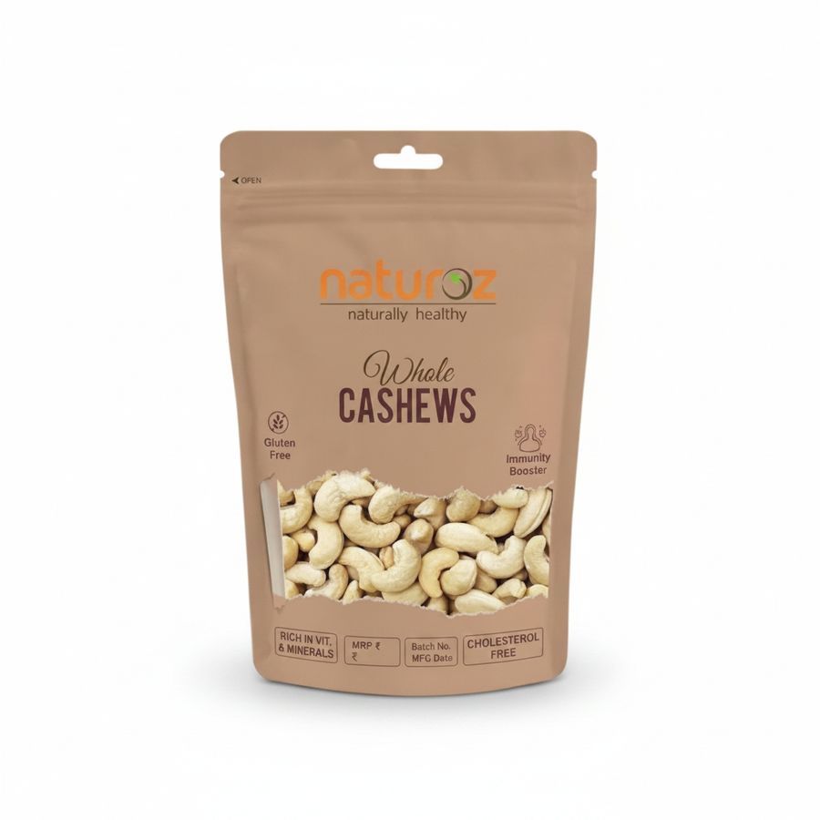 Naturoz Whole Cashews - 250 gm - One pack of whole cashews
