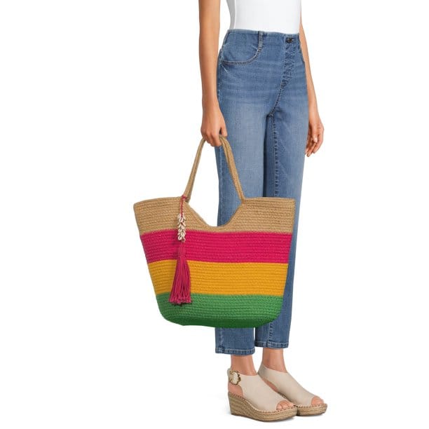 Colourfull Jute Tote Bag for womens view 2