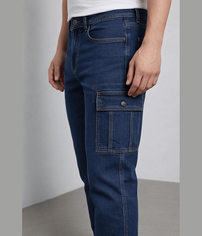 plounge Clean Look Men's Jeans - Blue ( Pack of 1 ) view 2