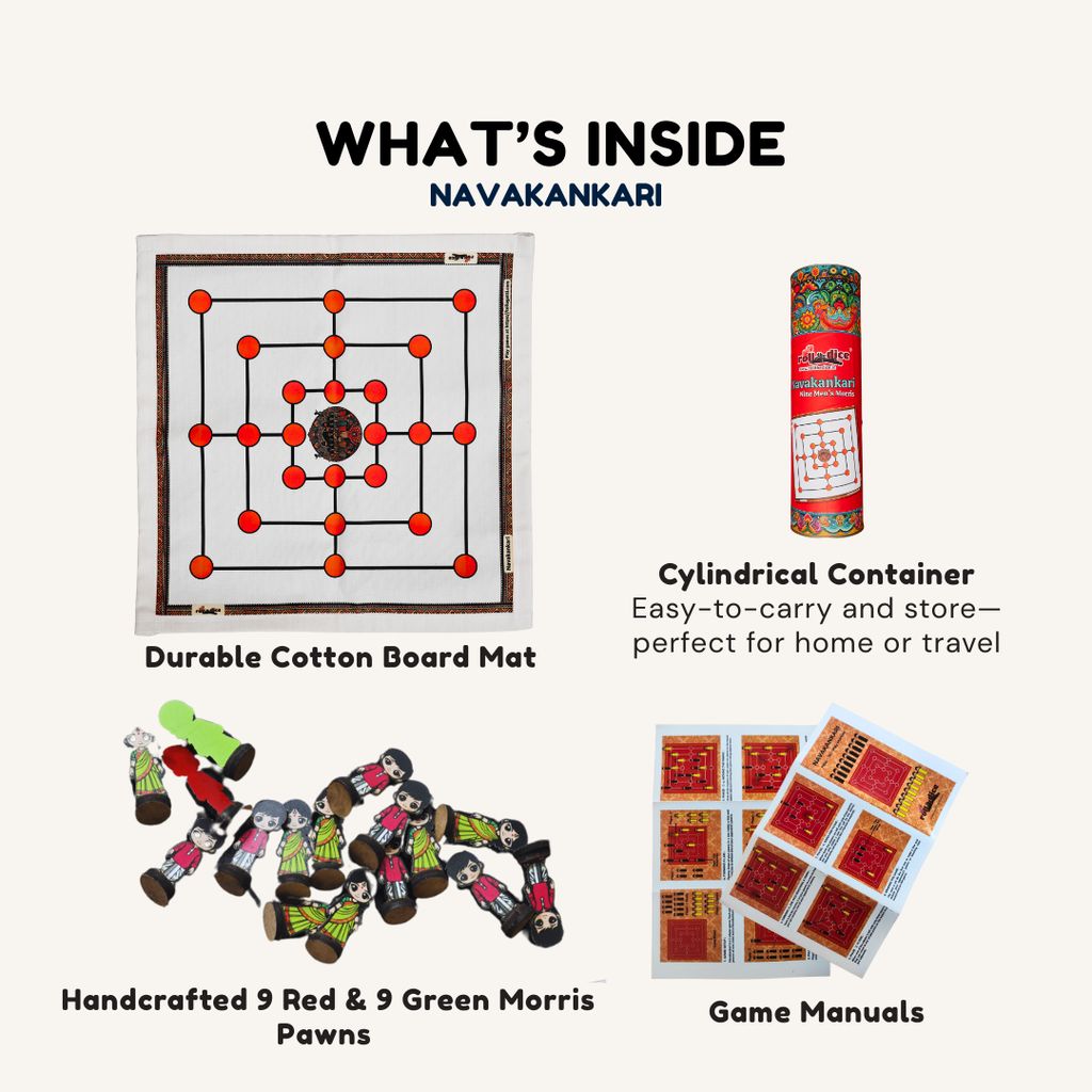 Classic Nine Men's Morris Game Board Set (pack of 2) view 2