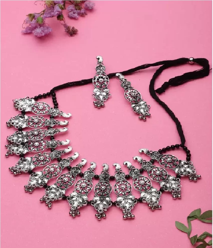 Pujvi Fashions Oxidised Guitar Design Necklace set view 2