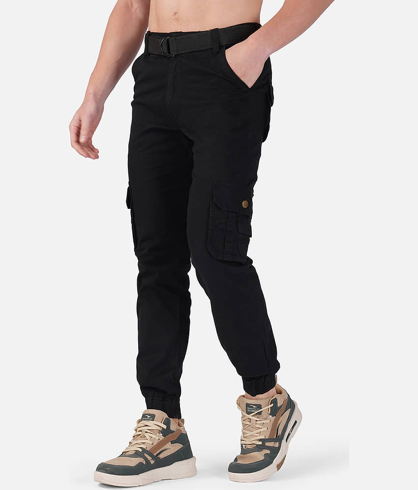 Urban Legends Regular Flat Men's Cargos - Black ( Pack of 1 ) view 2