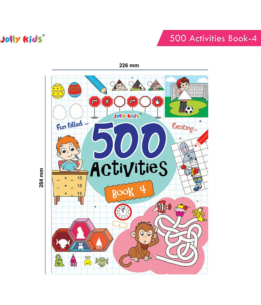 Jolly Kids Fun and Learn 500 Activities Book 4|Ages 3 - 8 years Thinking Skills Activities Books - Learning Counting, Spelling, Solve Puzzle Activities view 2