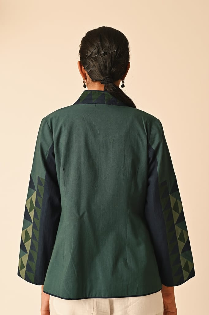 Rishta Handkerchief Hem Green Ralli Jacket view 2