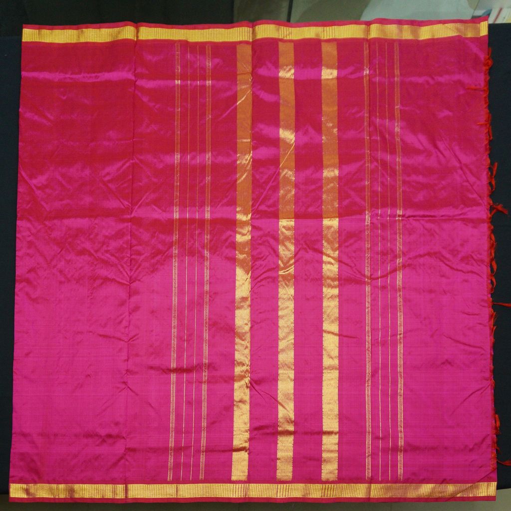 Pink Kanchipuram Silk Saree - 9 Yard Saree view 2